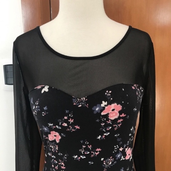 Floral Long Sleeve Mini Dress - Picture 3 of 5